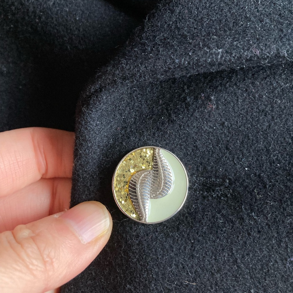 Banana Republic Classic Black Pea Coat with Silver Buttons - Picture 6 of 8